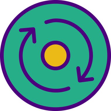 Bir daire simgesinin vektör illüstrasyonunu güncelle