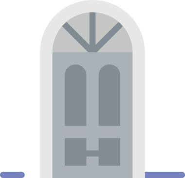 Beyaz arkaplanda izole edilmiş kapının vektör çizimi