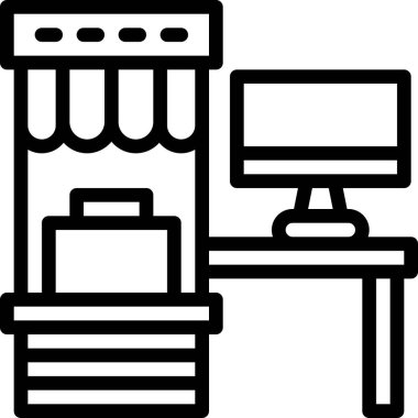 ofis ve bilim hattı vektör simgesi.