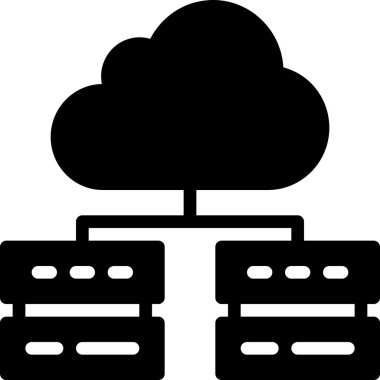 Bulut ağının basit vektör simgesi tasarımı