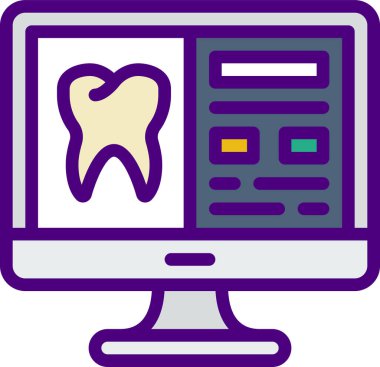 Diş simgesi, tıbbi konsept, vektör illüstrasyonu