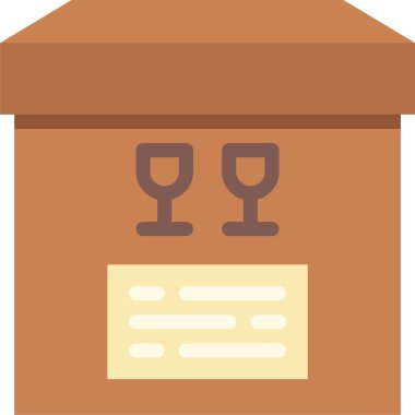 Beyaz arkaplan üzerindeki kutu simgesinin vektör illüstrasyonu