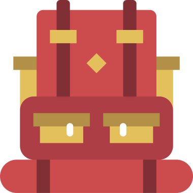 Okul Sırt Çantası simgesinin vektör çizimi 