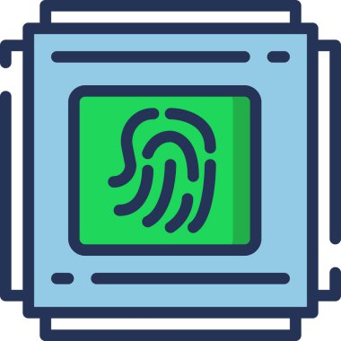 Parmak izi simgesi, basit vektör illüstrasyonu 