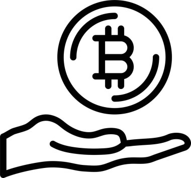 Şifreleme ve vektör illüstrasyonunun bitcoin sembolü