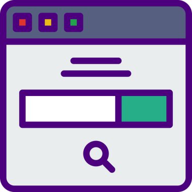 Arama simgesi, basit vektör illüstrasyonu 