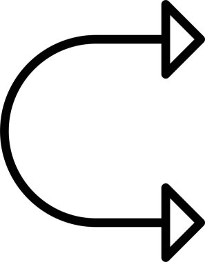 Sağ Döngü simgesi, basit vektör illüstrasyonu 