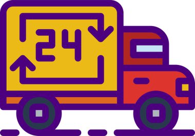 Teslimat kamyonu simgesi, basit vektör illüstrasyonu 