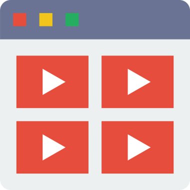 Video Izgara web çizgisi vektör simgesi.