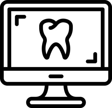 Diş simgesi, tıbbi konsept, vektör illüstrasyonu