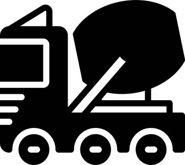 Beyaz arkaplanda kamyon simgesi çizimi