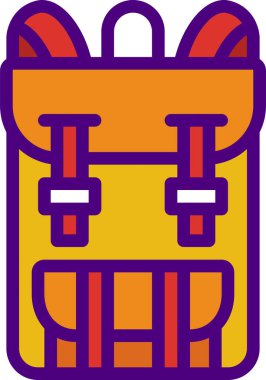 Okul Sırt Çantası simgesinin vektör çizimi 