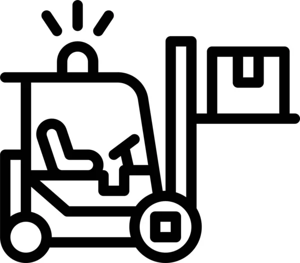 Forklift Line Vector Web Icon — Stock Vector