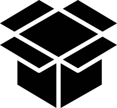 Beyaz arkaplan üzerindeki kutu simgesinin vektör illüstrasyonu