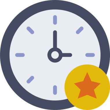 Saat, basit vektör simgesi tasarımı, zaman kavramı