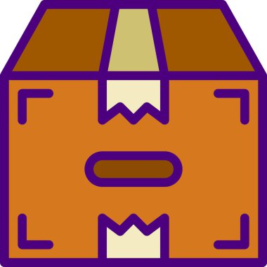 Beyaz arkaplan üzerindeki kutu simgesinin vektör illüstrasyonu