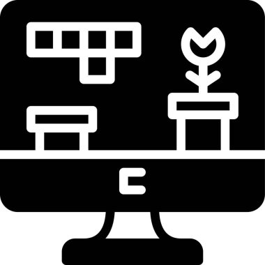 Mobil Oyun ve teknoloji çizgisi vektör simgeleri