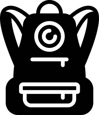 sırt çantası simgesi, vektör illüstrasyonu