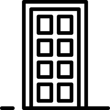 Beyaz arkaplanda izole edilmiş kapının vektör çizimi