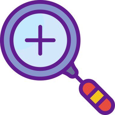 Pembe arka planı olan bir büyüteç.