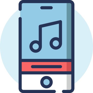 Beyaz arkaplanda müzik vektörü çizgisi simgesi