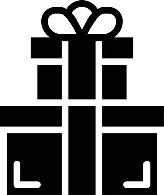 Basit hediye simgesi, vektör illüstrasyonu 