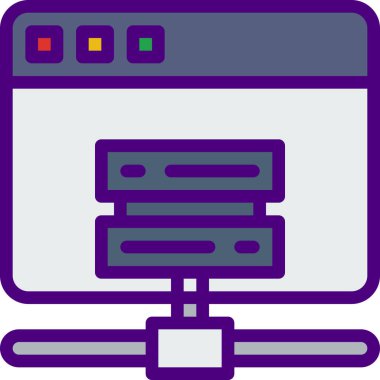 Metin veri yedeklemeli mor ve mor düğmelerin vektör illüstrasyonu