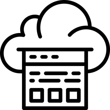 Bulut ağının basit vektör simgesi tasarımı