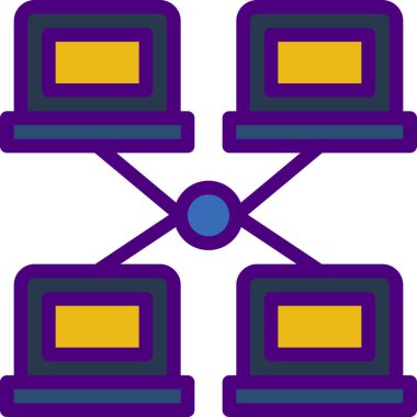 Bağlantı ağı düz vektör simgesi