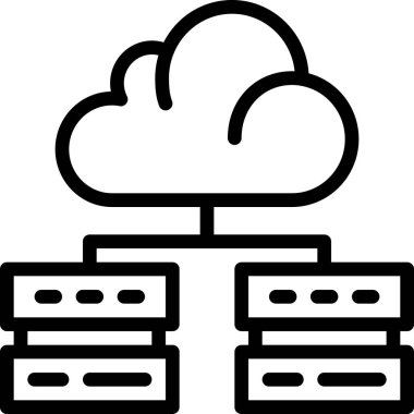 Bulut ağının basit vektör simgesi tasarımı