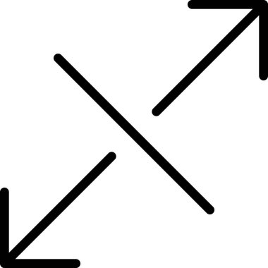 Beyaz arkaplanda çapraz Genişleme vektör çizimi