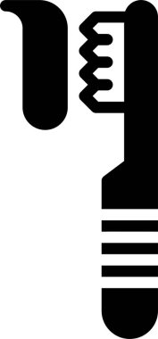 Diş fırçası simgesi, vektör illüstrasyonu