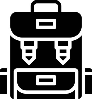 Okul Sırt Çantası simgesinin vektör çizimi 