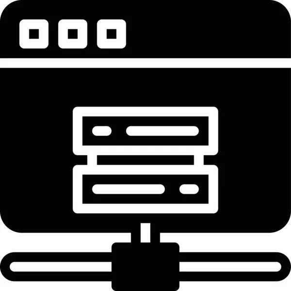 Icône Ligne Vectorielle Serveur — Image vectorielle