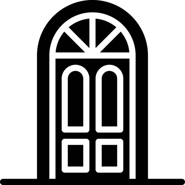 Beyaz arkaplanda izole edilmiş kapının vektör çizimi