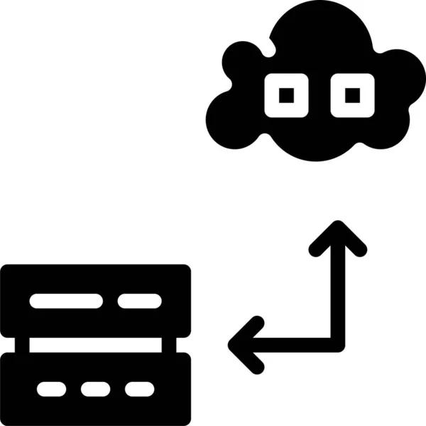 Jednoduchý Návrh Vektorové Ikony Cloudové Sítě — Stockový vektor