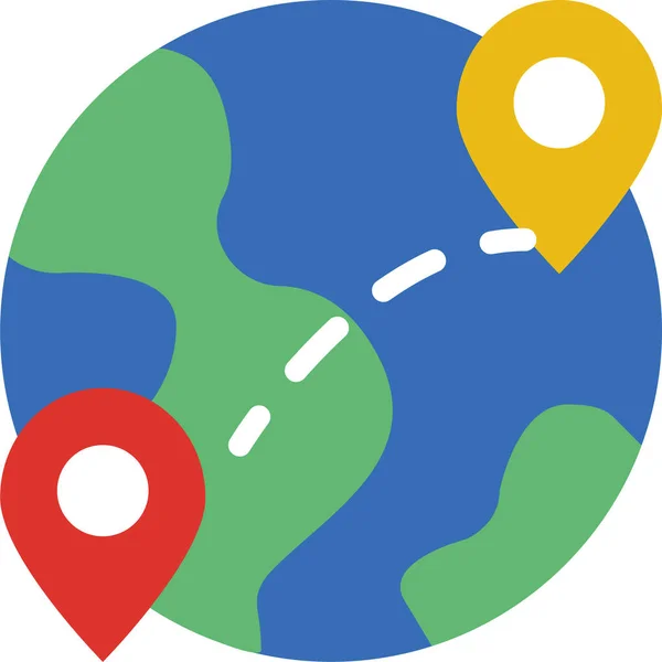 Dünya Gezisi simgesi, vektör illüstrasyonu