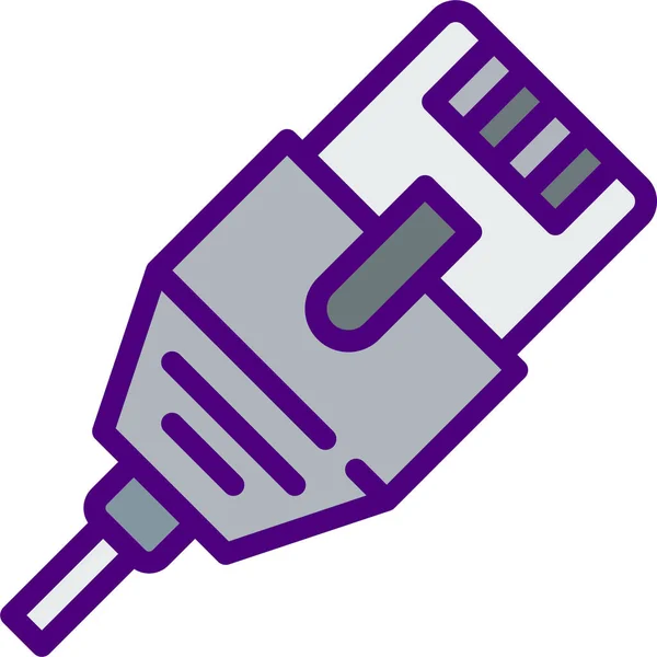 Icona Cavo Ethernet Illustrazione Vettoriale Colori — Vettoriale Stock