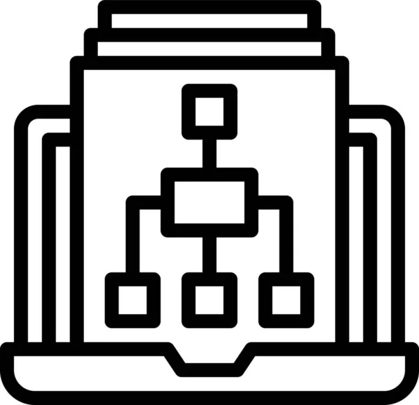 Icona Vettoriale Linea Diagramma Sfondo Bianco — Vettoriale Stock