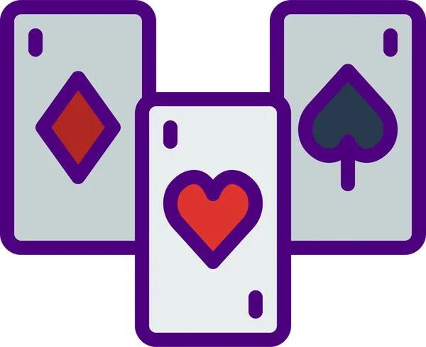 Jugar Las Cartas Con Corazones — Archivo Imágenes Vectoriales