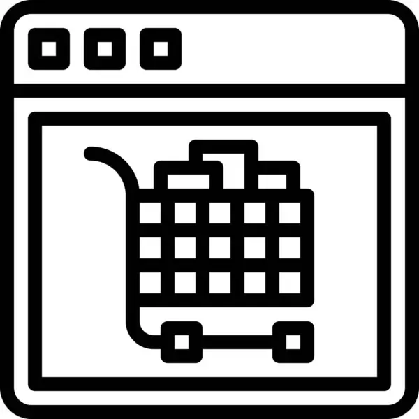 Ikona Wektora Zakupów Online — Wektor stockowy