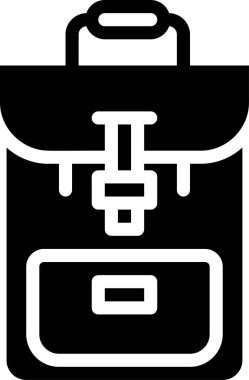 Okul Sırt Çantası simgesinin vektör çizimi 