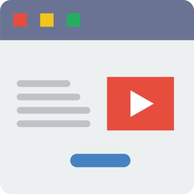 video İçerik simgesi, vektör illüstrasyonu