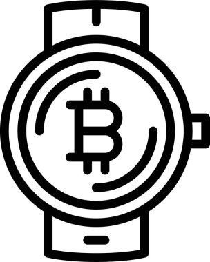 Şifreleme ve vektör illüstrasyonunun bitcoin sembolü