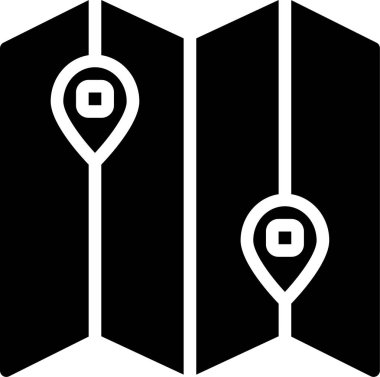 Harita simgesi, basit vektör illüstrasyonu 