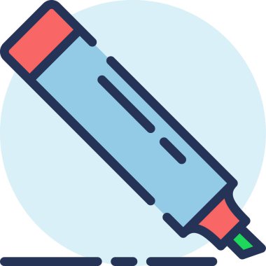 İşaretleyici simgesi, eğitim ve okul konsepti