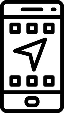 Seo ve mobil aygıtın seyrüsefer vektörü düz simgesi