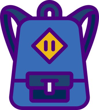 sırt çantası simgesi, vektör illüstrasyonu