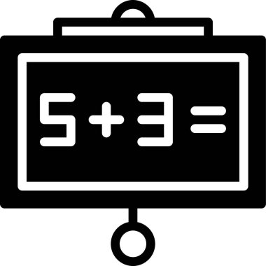 Matematik sınıfının tebeşir tahtası, basit vektör illüstrasyonu