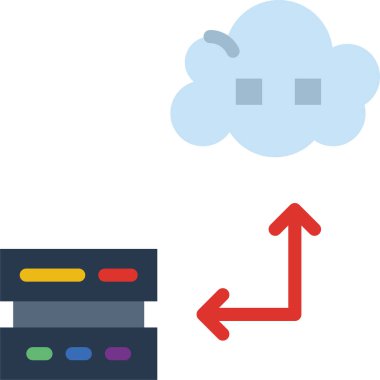 Bulut ağının basit vektör simgesi tasarımı